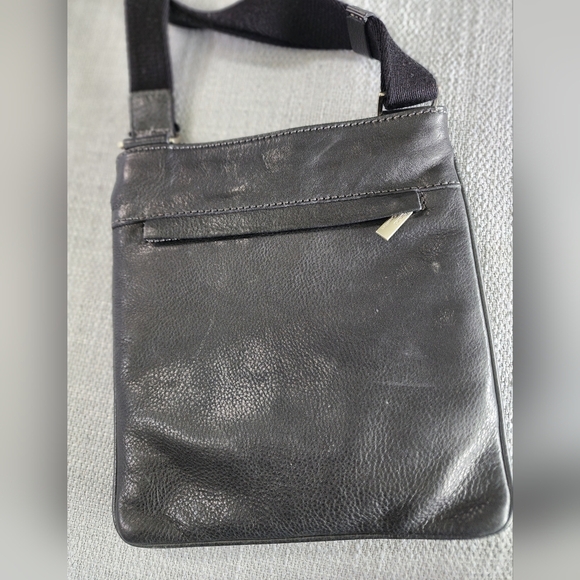 Cuoieria Fiorentina Blackish Brown Leather Crossbody Bag Made In Italy 9x10 - Picture 2 of 8